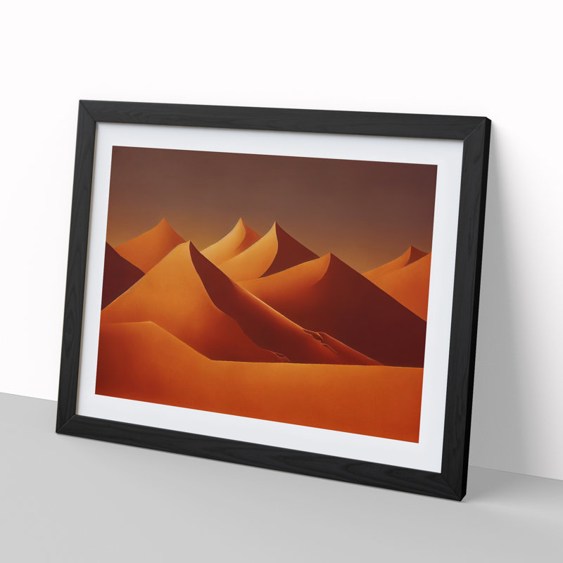 Desert Sand Dunes Vol.1 - Single Picture Frame Print, Black, 46cm H x 64cm W x 2cm D