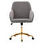Fauteuil de bureau confortable en velours gris, ergonomique à velours ergonomique de luxe, avec tissu-964063445