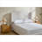 Linen Beige King Size Upholstered Wingback Platform Bed, Minimalist Style, 54 Inch Tall Camelback Headboard, Textured Upholstery