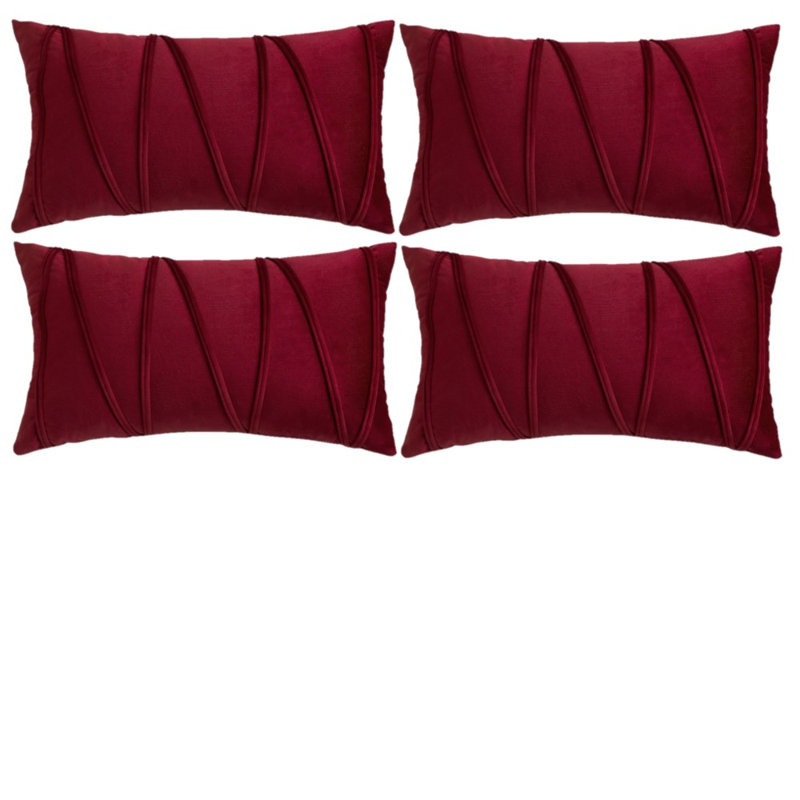Housses de coussin rectangulaires en velours, Vin rouge