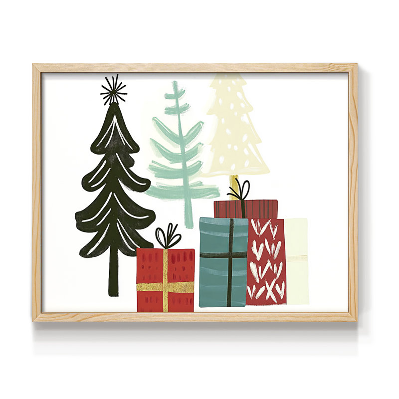Chirstmas Art-LXXXI -Framed Print - Restickable, Naturel, H 11 po x l 14 po