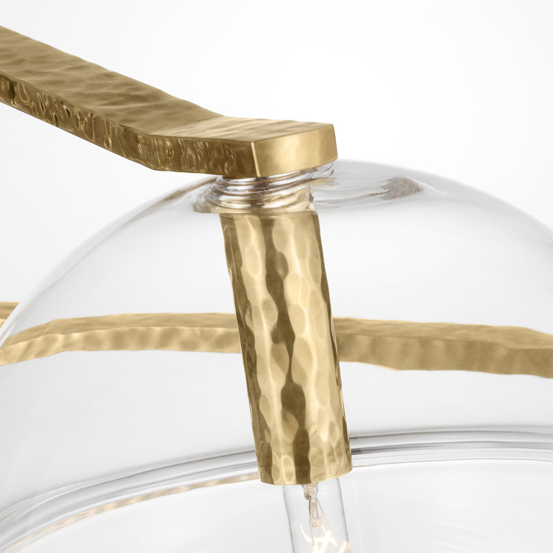 Sean Lavin Lowing Medium 4-light Chandelier in Polished Antique Brass with Clear Glass shade