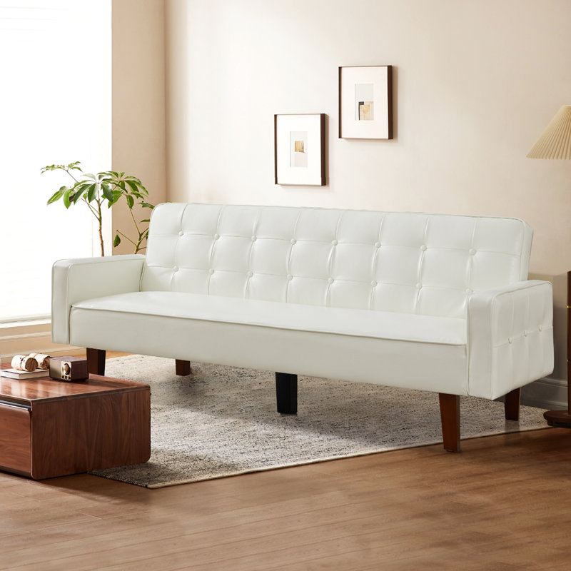 Canapé convertible Besharat, Similicuir noir