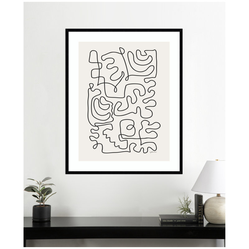 "Lignes connectées" par Gabrielly Guedes, reproduction d'art encadrée, H 41 po x l 33 po