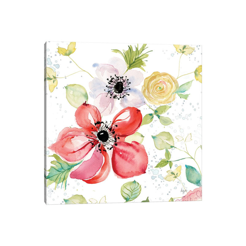 Spray Of Anemones Ii by Kristy Rice - Wrapped Canvas Gallery-Wrapped Canvas Giclée, 30.48 cm H x 30.48 cm W