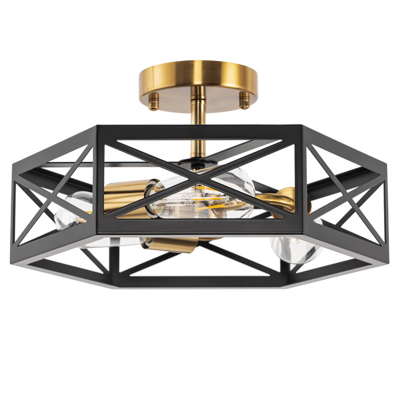 Mahek Semi Flush Mount Ceiling Light, 14.8" x 6.9"
