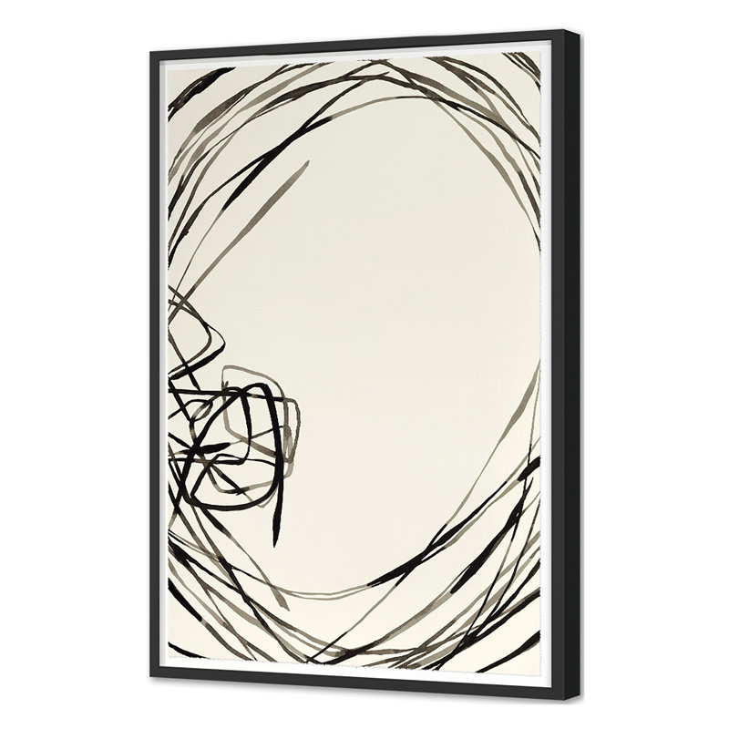 Swoops 1 Print by Hable Construction, Black Single Picture Framed