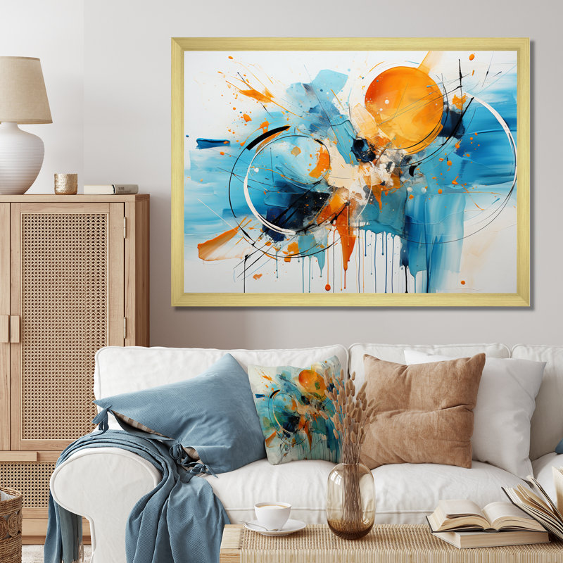 Collage de flotteurs flottantes VI, H 30 po x l 40 po x P 1,5 po, Encadrement doré