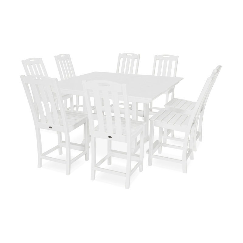 Ensemble de comptoir 9 pièces Yacht Club Farmhouse Trestle, Blanc classique