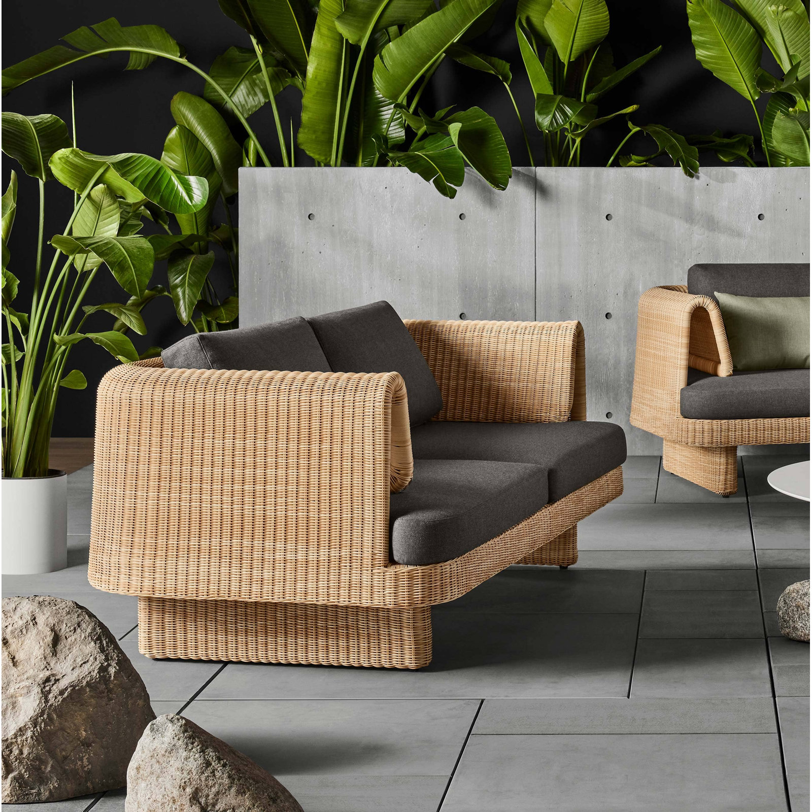 Loophole 91" Sunbrella® Patio Sofa, Toohey Charcoal