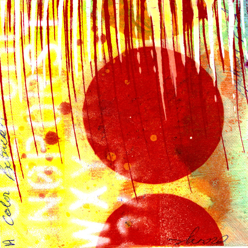 Cercle rouge, H 12 po x l 12 po, Non, Toile tendue