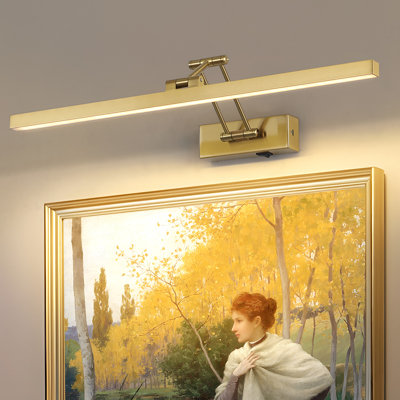 23.6 in. LED Picture Light with Remote Control Dimmable Multiple Color Temperatures Rotatable and Timer