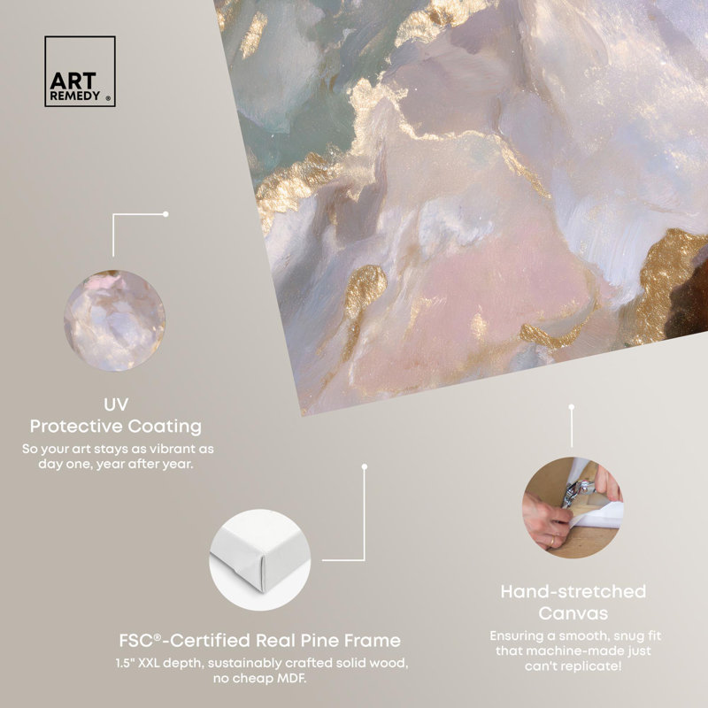Reproduction sur toile marbrée de Geode par Art Remedy, H 16 po x l 20 po, Toile tendue avec châssis