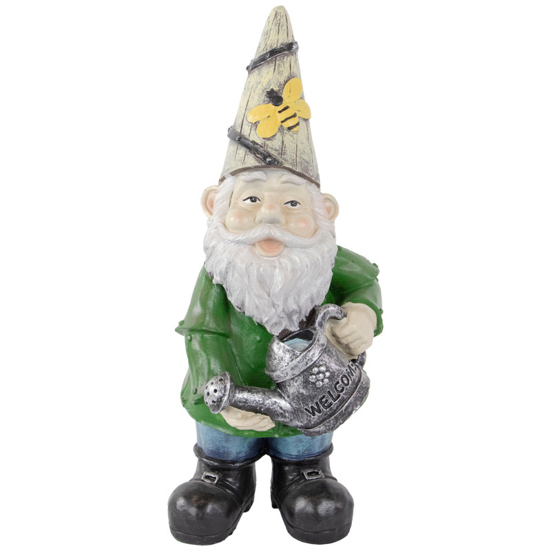 Statue de jardin d'extérieur gnome avec arrosoir