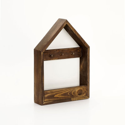 Tablette décorative en bois massif avec crochets Seman
