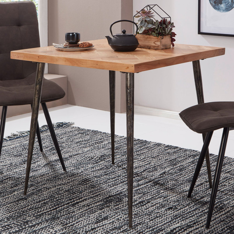 Farr Acacia Solid Wood Top Metal Base Dining Table