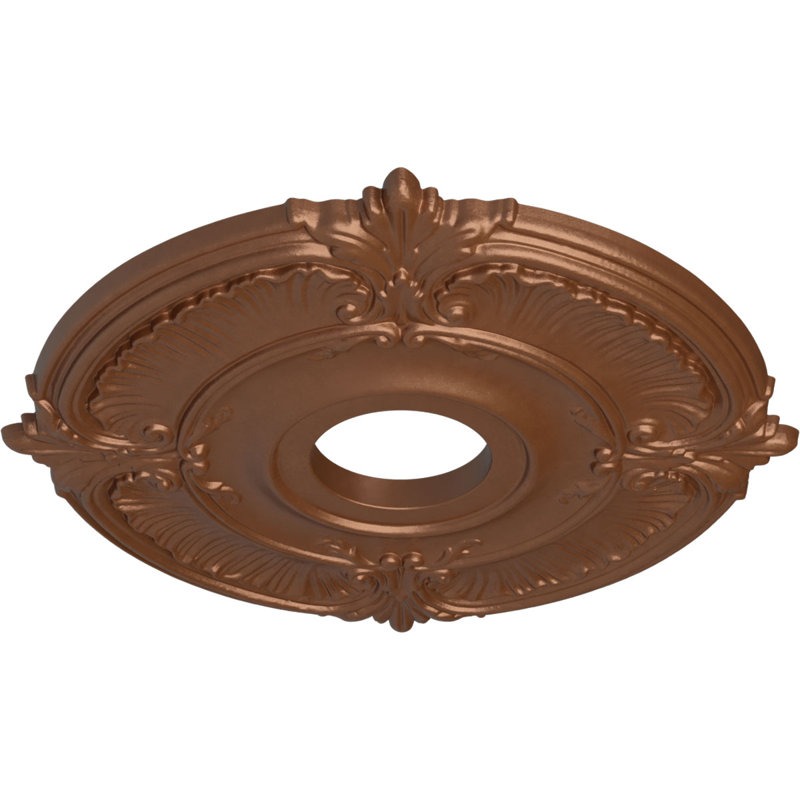 Endurathane Attica Ceiling Medallion, 18"OD x 4"ID x 5/8"P (Fits Canopies up to 5"), Hand-Painted Polished Copper Finish