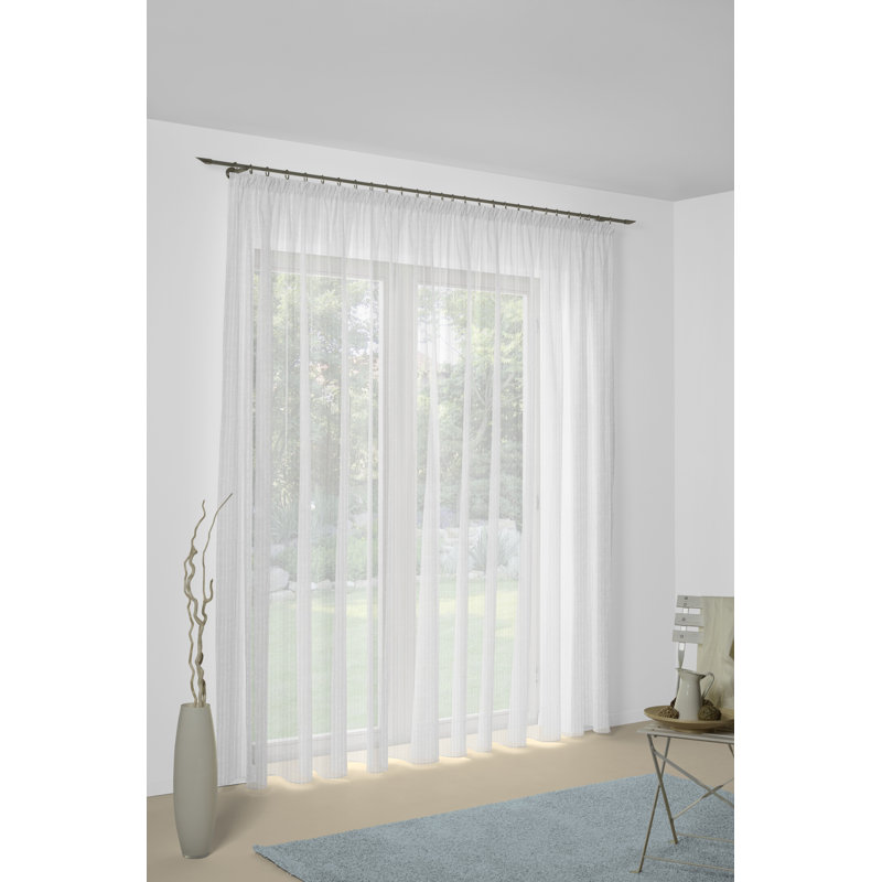 Horley Semi Sheer Curtain Single Panel, 750 W x 120 D cm