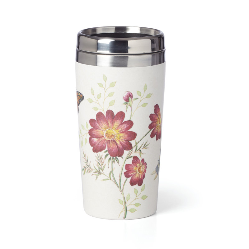 Butterfly Meadow Bamboo Travel Mug
