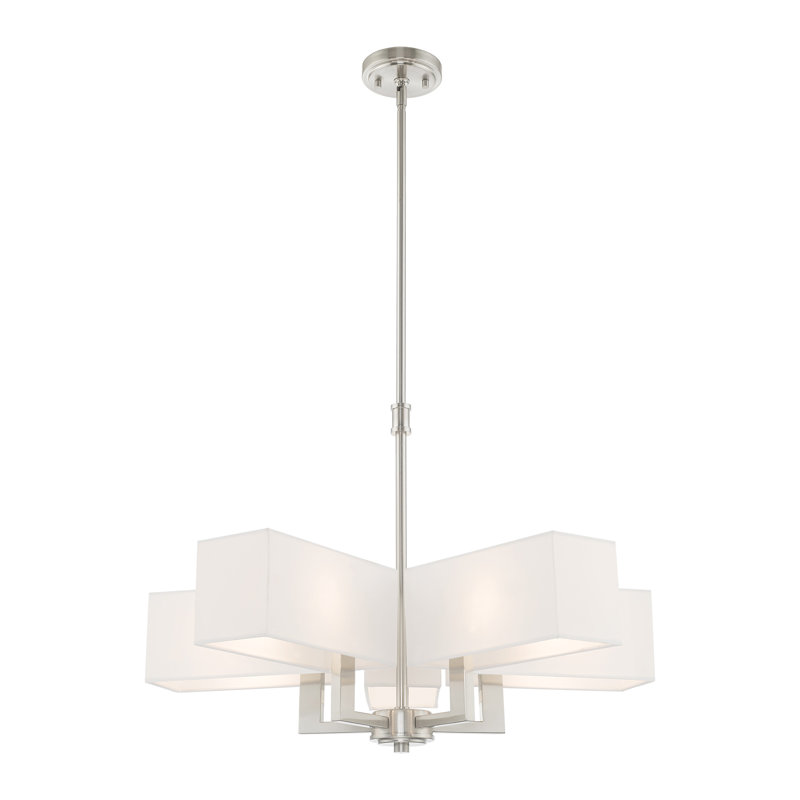 Azil 5 - Light Steel Dimmable Chandelier, Brushed Nickel