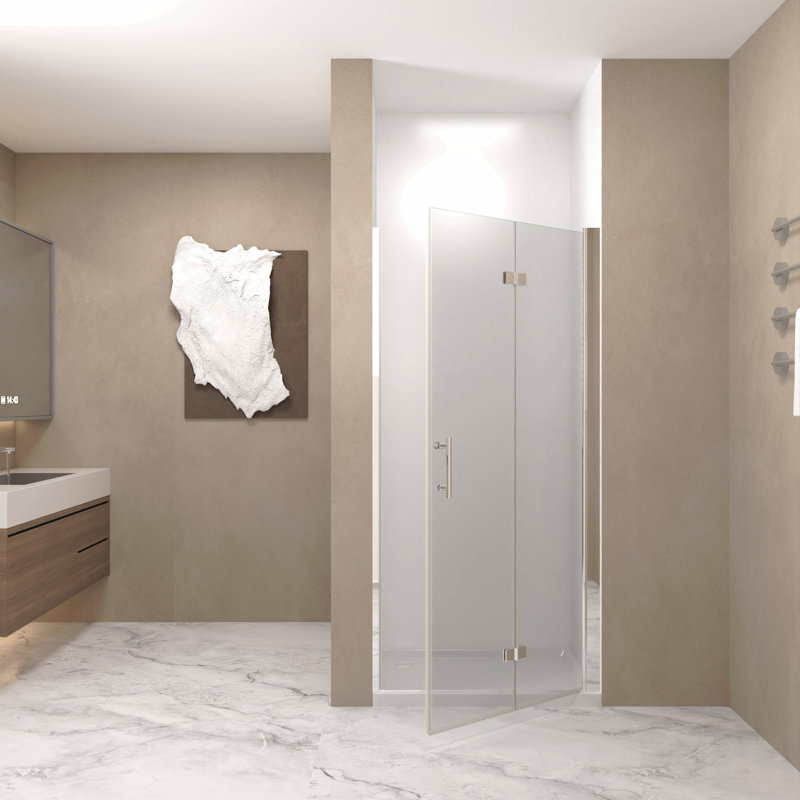 Shower Door  - 1/4"(6Mm) Tempered Glass, Chrome Aluminum Frame Material, Explosion Proof Film, Chrome