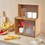 Armoire de rangement moderne 18 "en bambou brun avec portes coulissantes-1227663792