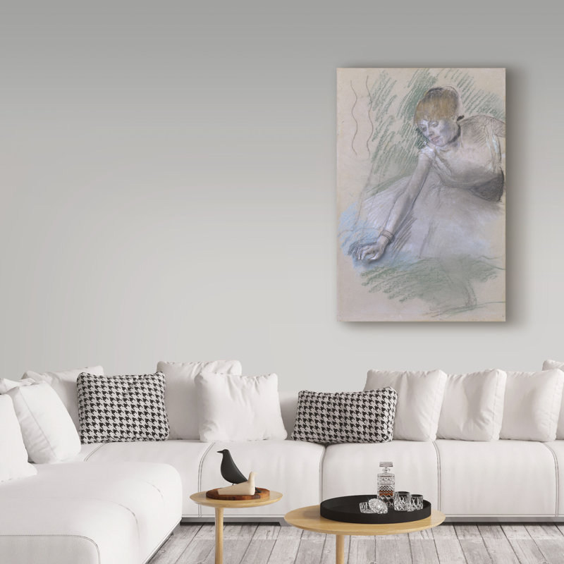 « dancer » par edgar degas, reproduction de peinture à l’huile sur toile tendue, H 19 po x l 12 po x P 2 po