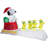 Airblown-Snoopy in Dog Bowl Sleigh w/Woodstocks-Scene-Peanuts