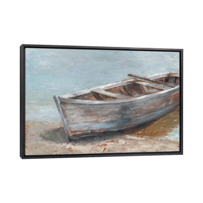 «Whitewashed Boat II» par Ethan Harper - reproduction d'art encadrée