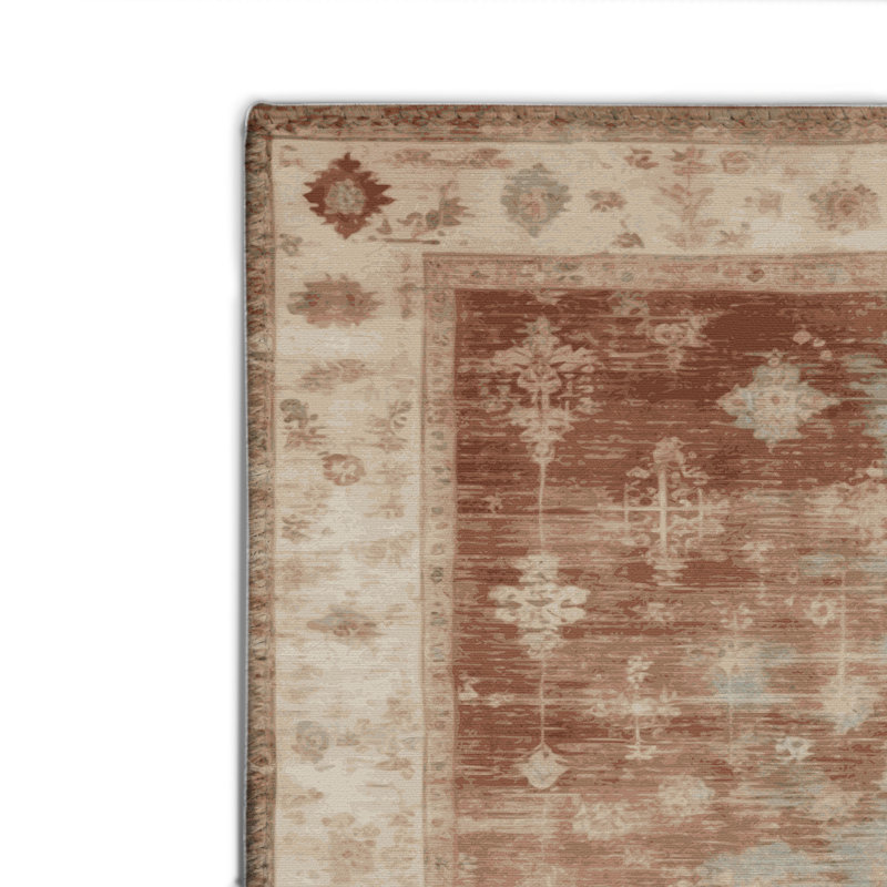 Overdyed Beige Indoor and Outdoor Area Rug, Rectangle 4' x 6'