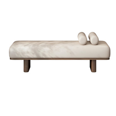 Banc rembourré en similicuir Nickolaos
