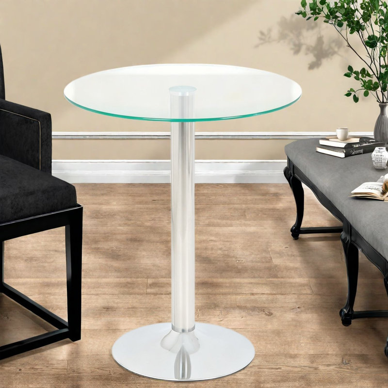 Tables de bout Modern, table d'appoint en verre trempé de 23,62 po pour la maison, Argent * transparent