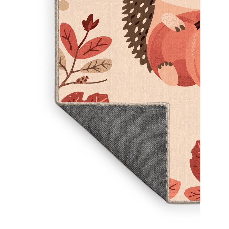 Soft Plush Faye Thanksgiving Modern & Contemporary Abstract Area Rug in Beige – Beige Binding, 2x4
