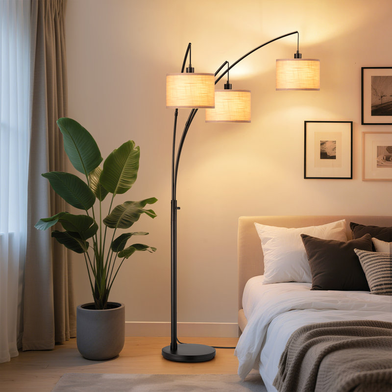  Lampe sur pied à arc 3 lumières 83 "avec interrupteur rotatif 83"