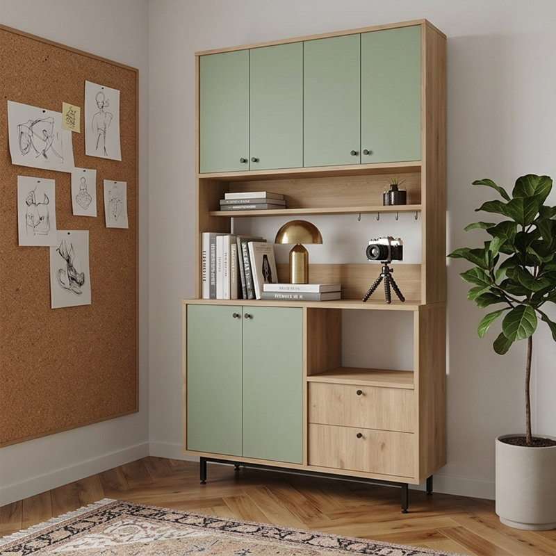 Garde-manger avec tablettes ouvertes Elowen