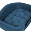 Lit pour chien confortable avec pieds en bois de bouleau de style Mid-Century moderne, bleu marine, assemblage requis, sécurité du coussin