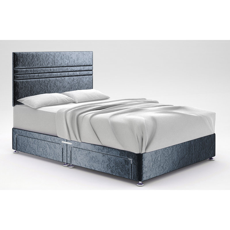 Ostara Divan Bed Base, 2 Drawers Same Side, Denim, Small Single (2'6)