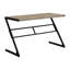 Bureau d'ordinateur avec base en métal en forme de Z, surface de travail compacte 48 en stratifié beige lin et acier noir, rectangle contemporain