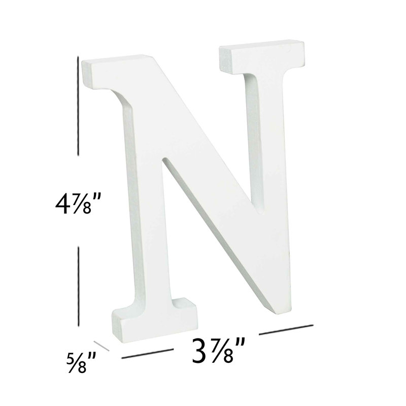 Text & Numbers Letter Block, N