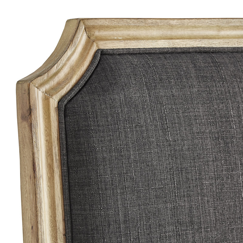 Chaise d'appoint Hildemar, Gris foncé, Naturel
