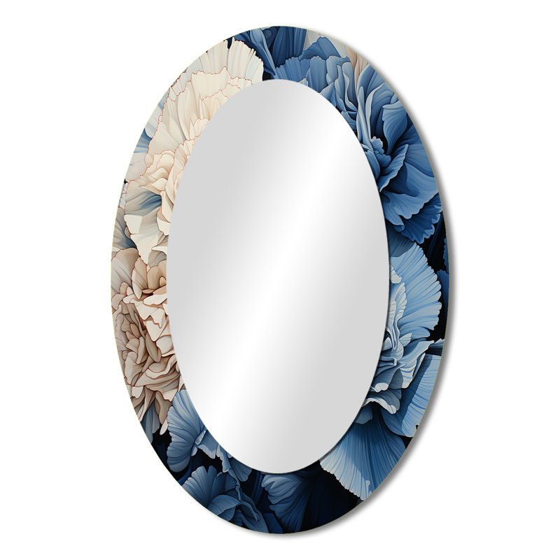 Miroir mural blanc et blanc avec œillets Arrangement VI, 36 po x 24 po