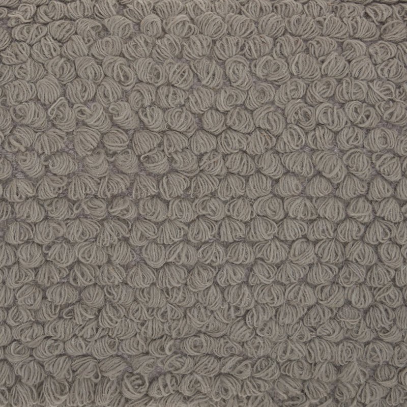 Keeley Curly Loops Light Gray Wool Cotton Blend Throw Pillow, 14" x 20", Gray