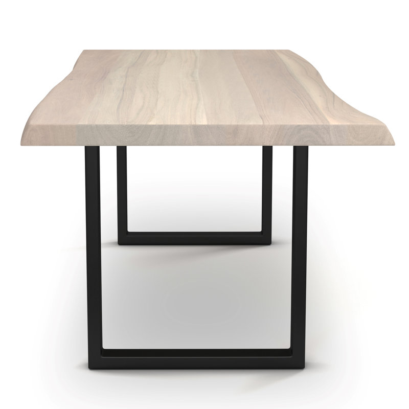 Colin Dining Table, Black, White Wash, 29.75"H x 116"L x 40"W