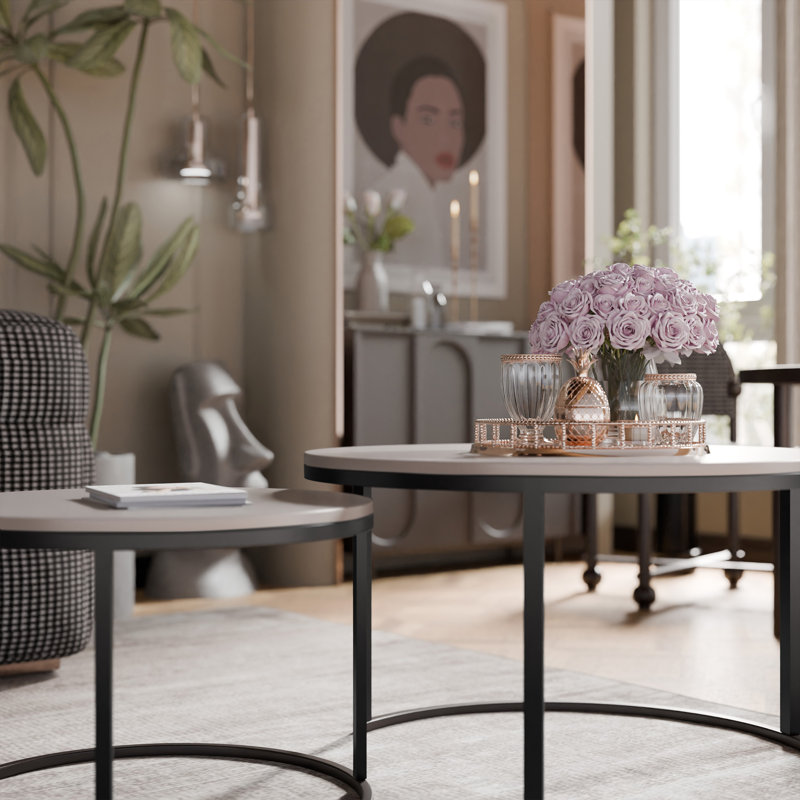 Coffee Table with Storage, Cashmere, 48cm. H x 80cm. L x 80cm. W, Black