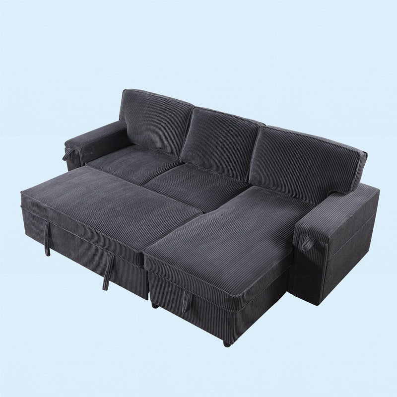 Canapé-lit modulaire avec espace de rangement Upholstery, Gris