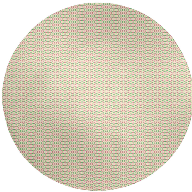 Chenille Geometric Indoor Rug, Round 5'