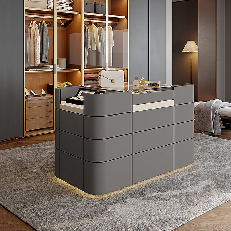 Light Luxury Jewelry Storage Display Cabinet, Gray