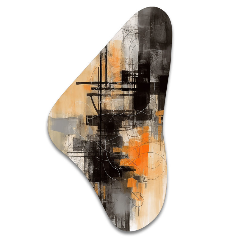 «Abstract Design Shapes II», art mural asymétrique en forme de Boomerang, H 31 po x l 17 po