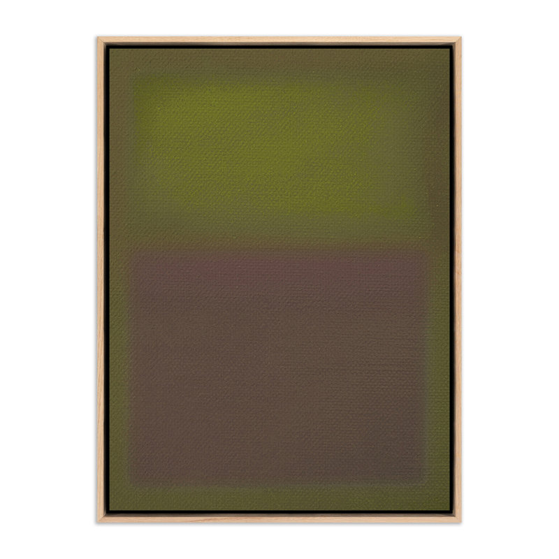 Composition Deep Painting by Charles Stuart, Light Brown, 40" H x 30" W x 2" D, Green