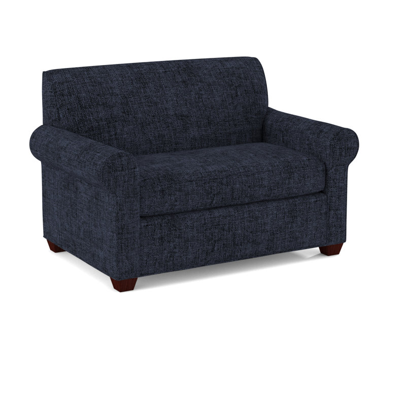 Finn Upholstered Accent Chair, Empire Mahogany, Herring Cove Aquamarine